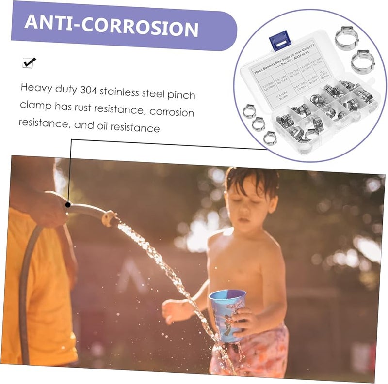 70 Pcs Stainless Steel Pex Crimp Tool Kit with Crimp Rings for Tubing and Pipe Fittings - Image 5